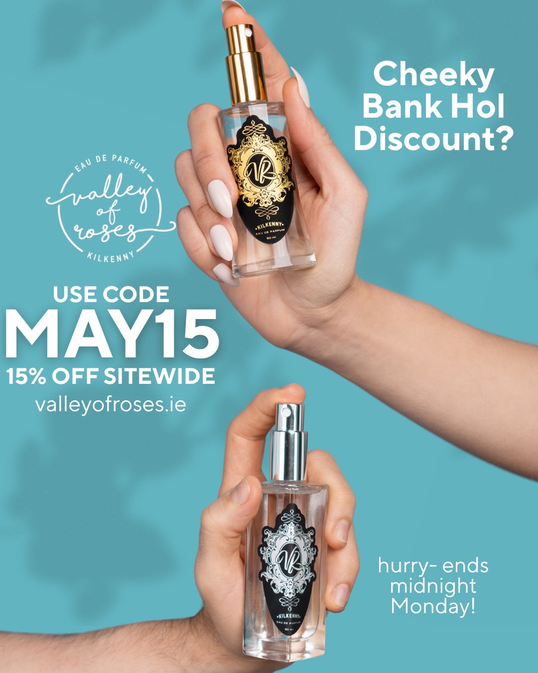 WHERE WOULD YOU ESCAPE THIS BANK HOLIDAY WEEKEND? FIND YOUR SCENT MATCH 💫 with 15% Off Valley of Roses perfumes.