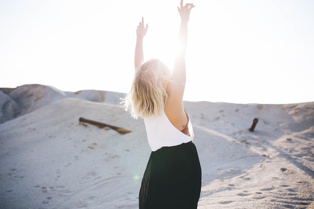 Self Care January- Mood Boosting Perfumes: woman enjoying a sunny day, embracing aromatherapy benefits, fragrance and perfumes, valley of roses