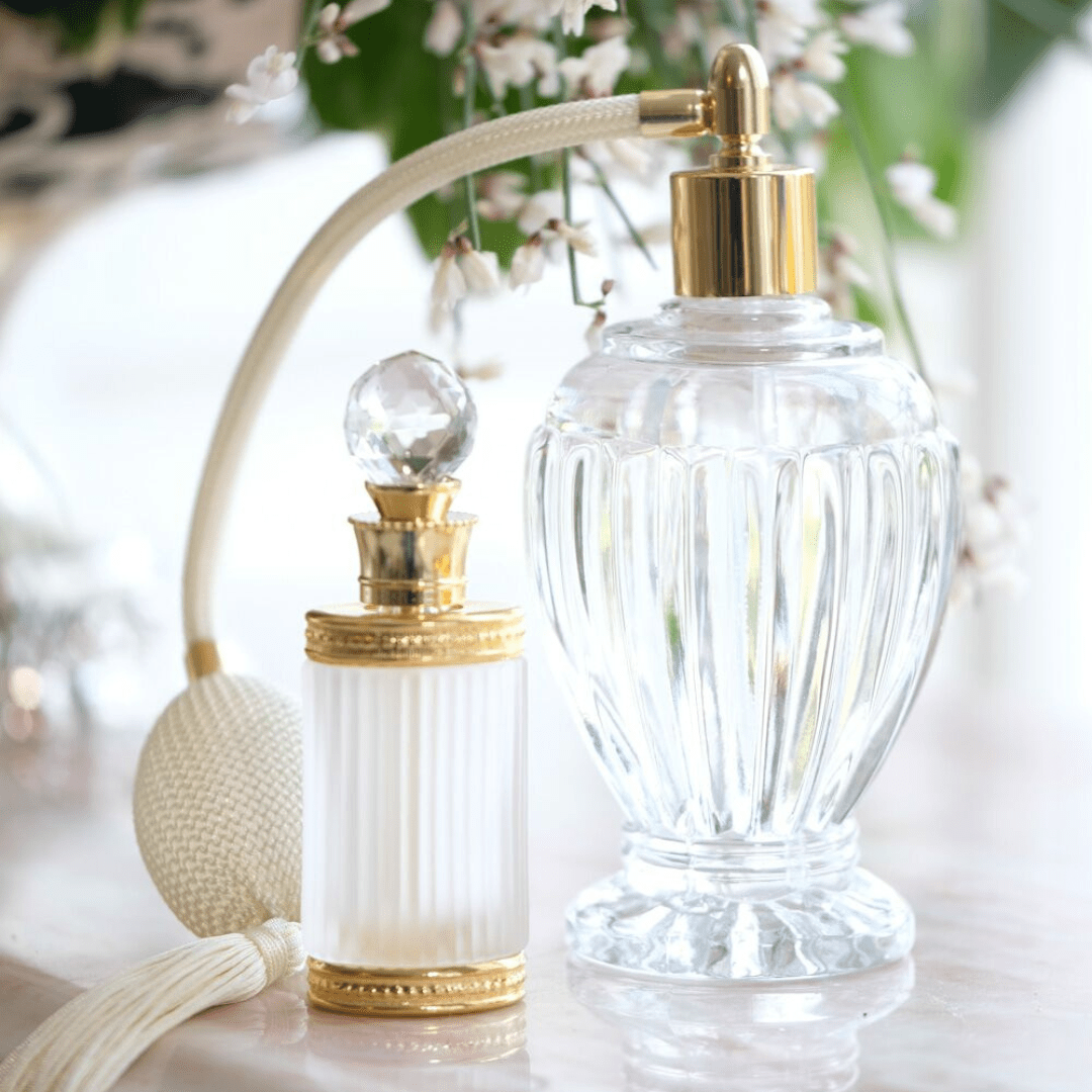 Bespoke fragrance bottles, luxury perfume for gifts, Valley of Roses collection, perfume shop, women's perfumes, elegant design.