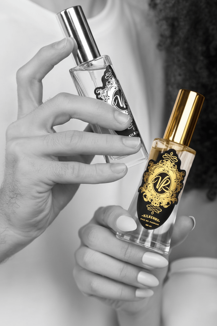 Черно-бяла снимка със златисти и сребристи детайли