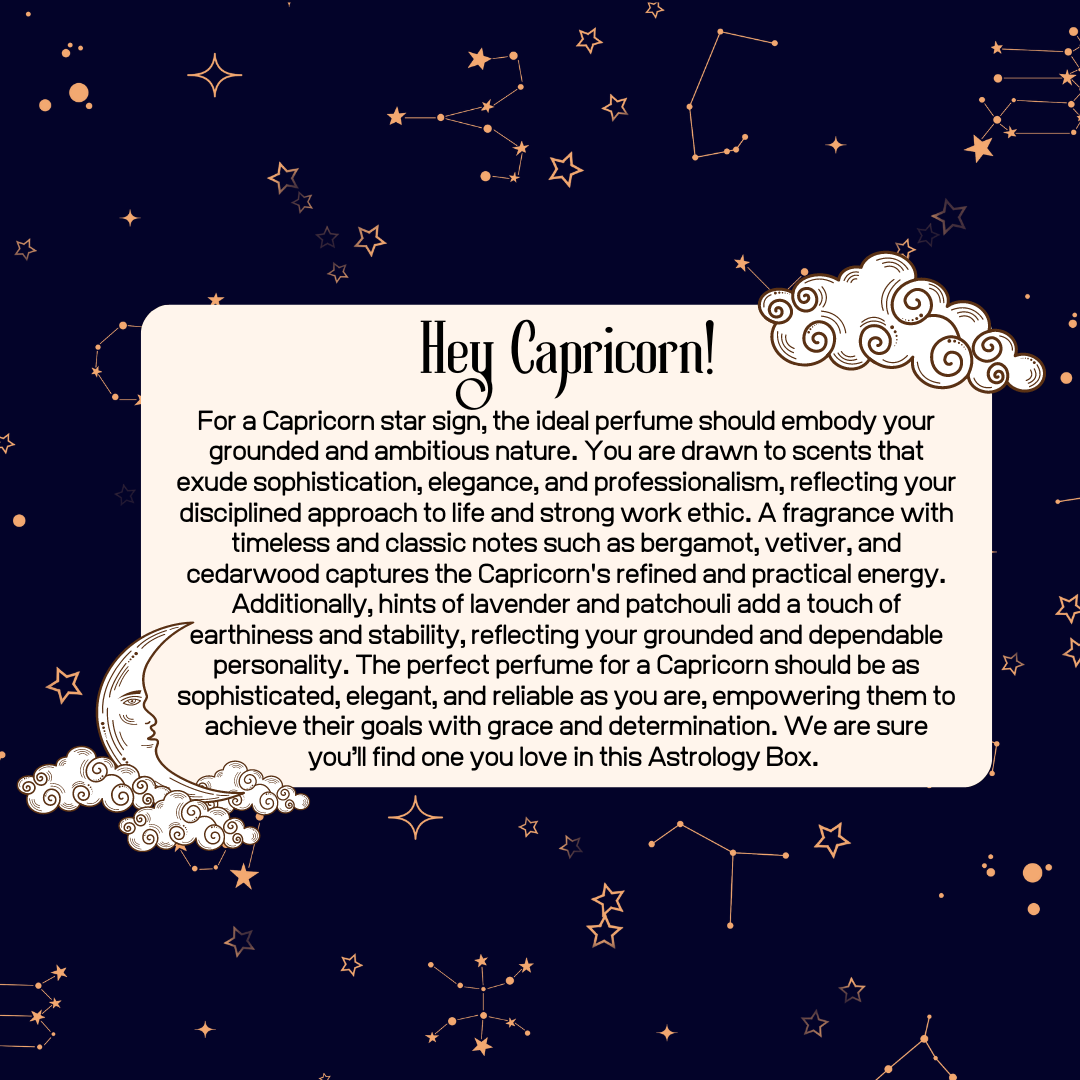 Capricorn Astrology Box for Her, perfect gift for women, Capricorn perfume, fragrances, astrology gifts, personalized gift box