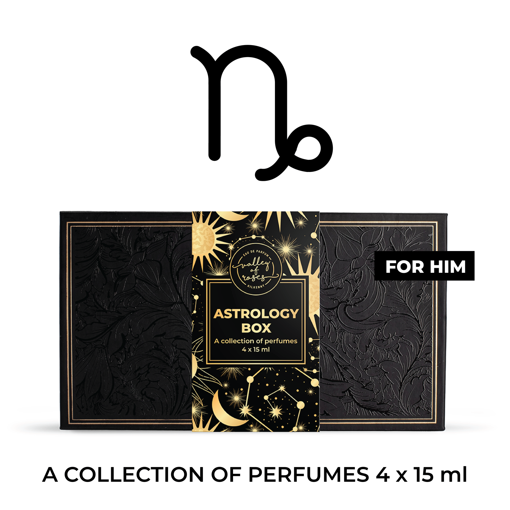 Capricorn Astrology Box for Him, a collection of perfumes, best perfumes for men, fragrance gift set, luxury perfumes, perfume shop