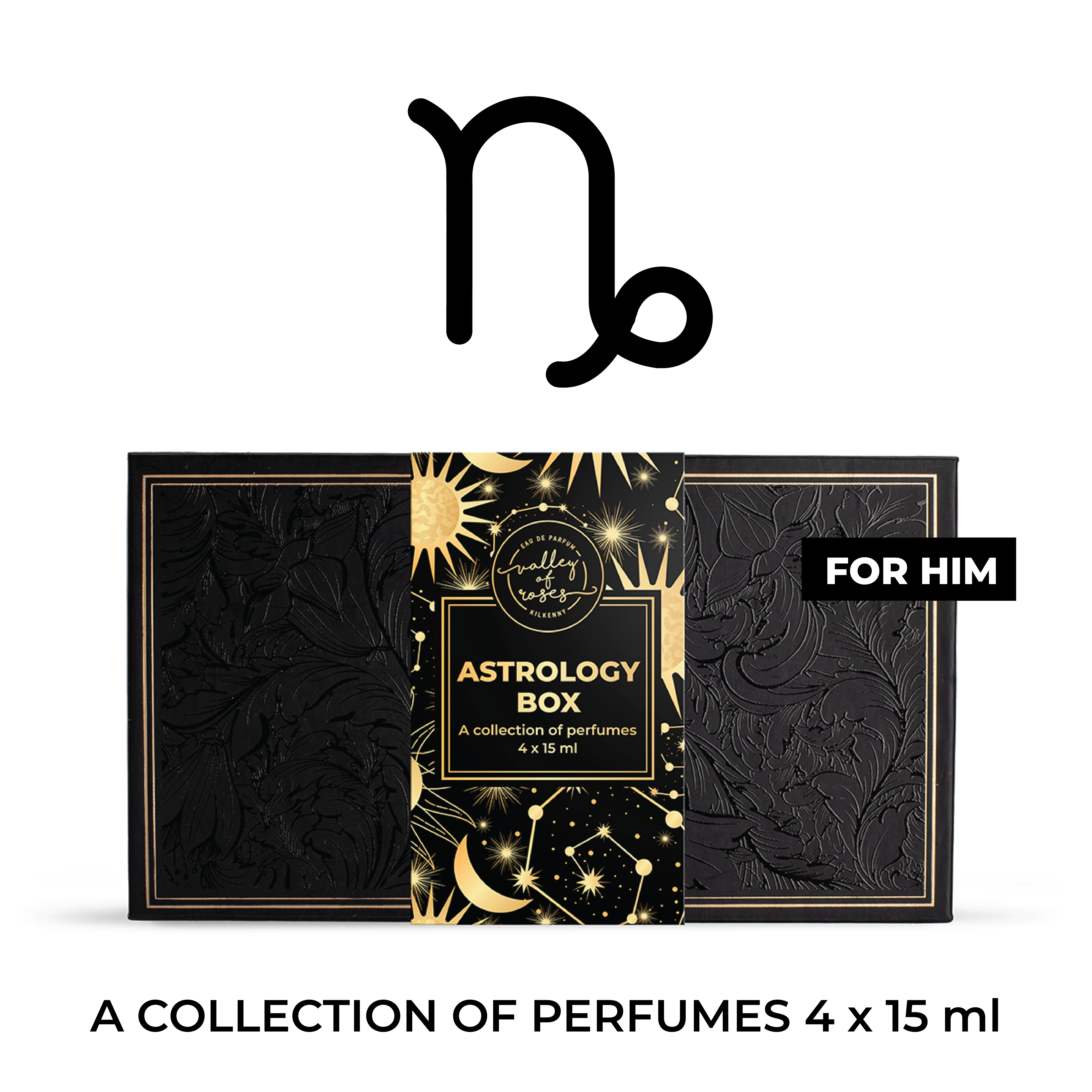 Capricorn Astrology Box for Him, a collection of perfumes, best perfumes for men, fragrance gift set, luxury perfumes, perfume shop