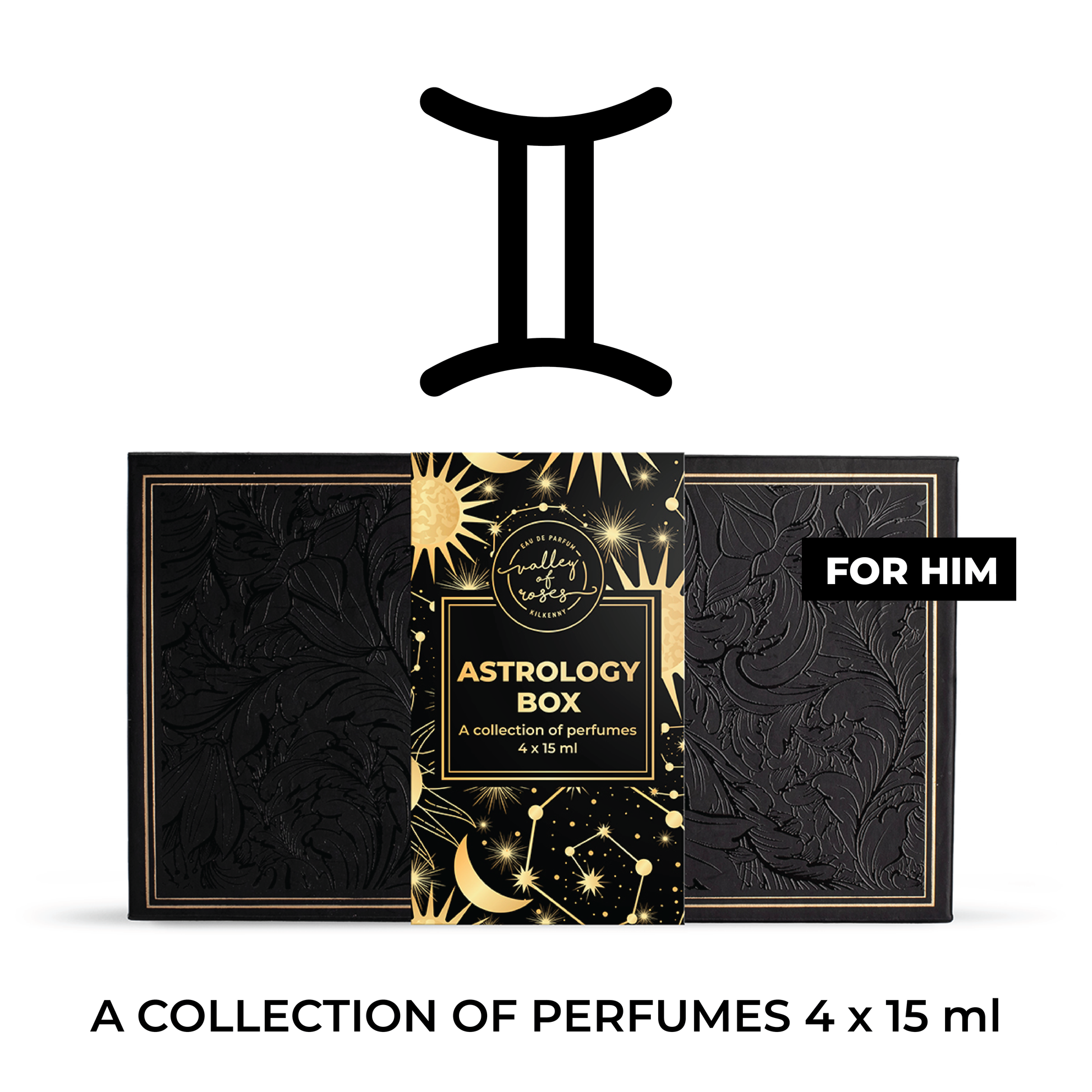 Gemini Astrology Box for Him - a collection of 4 perfumes 15 ml, perfect gift for men, unique scents, fragrances for him, best perfumes