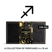 Sagittarius Astrology Box for Him - A collection of perfumes including exotic scents and uplifting notes.