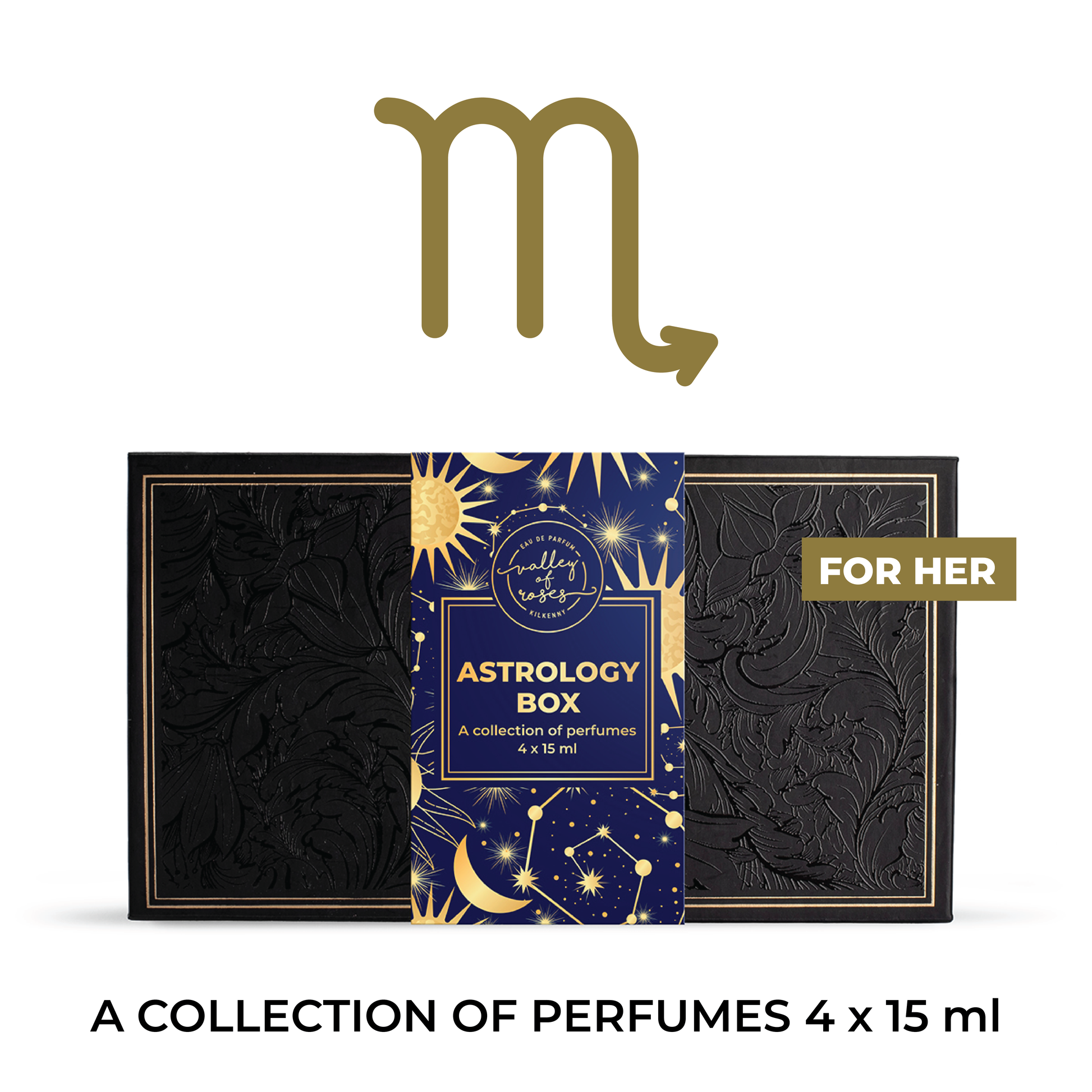 Scorpio Astrology Box for Her - A collection of perfumes 4 x 15 ml, perfect Mother's Day gift and fragrance selection