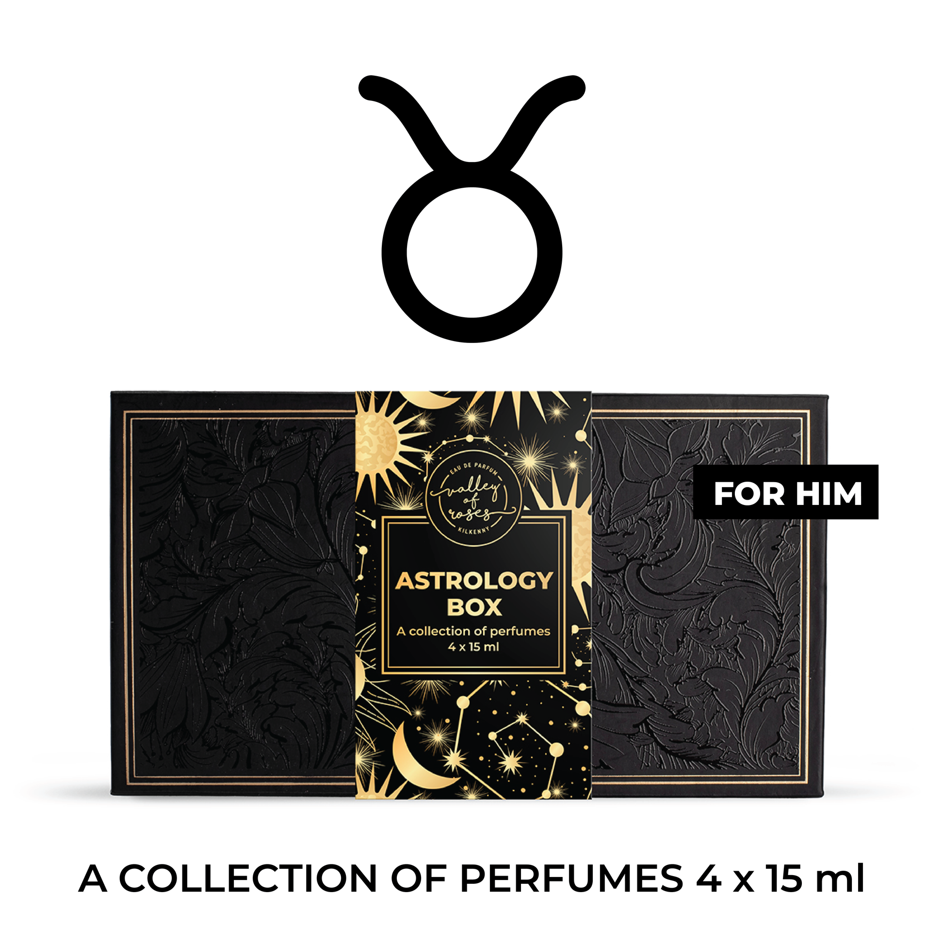 Taurus Astrology Box for Him, collection of perfumes, scents for men, luxury fragrances, gifts for boyfriend, perfume gift set.