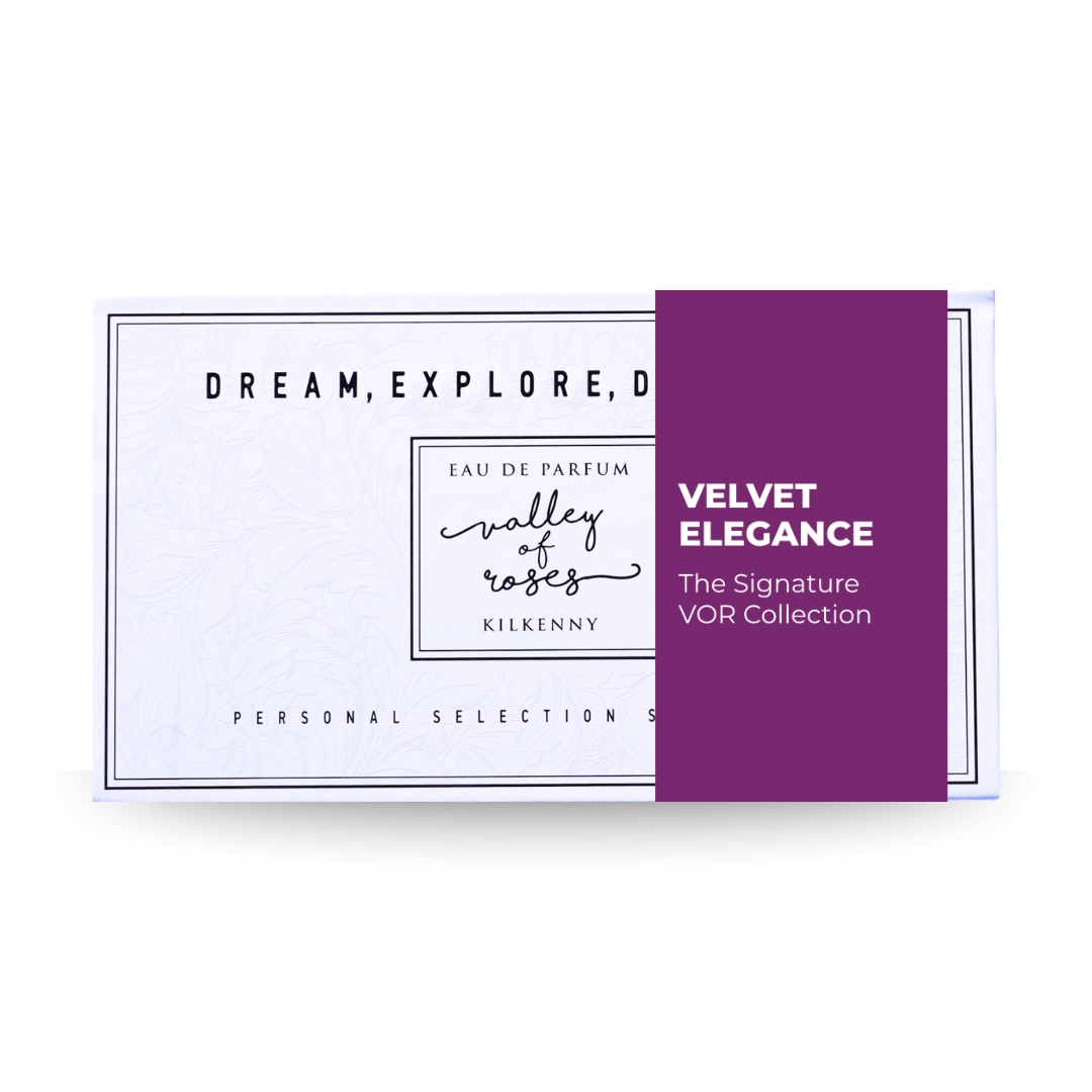 Velvet Elegance- The signature VOR collection mini perfume set with floral, woody fragrances and luxurious scents.