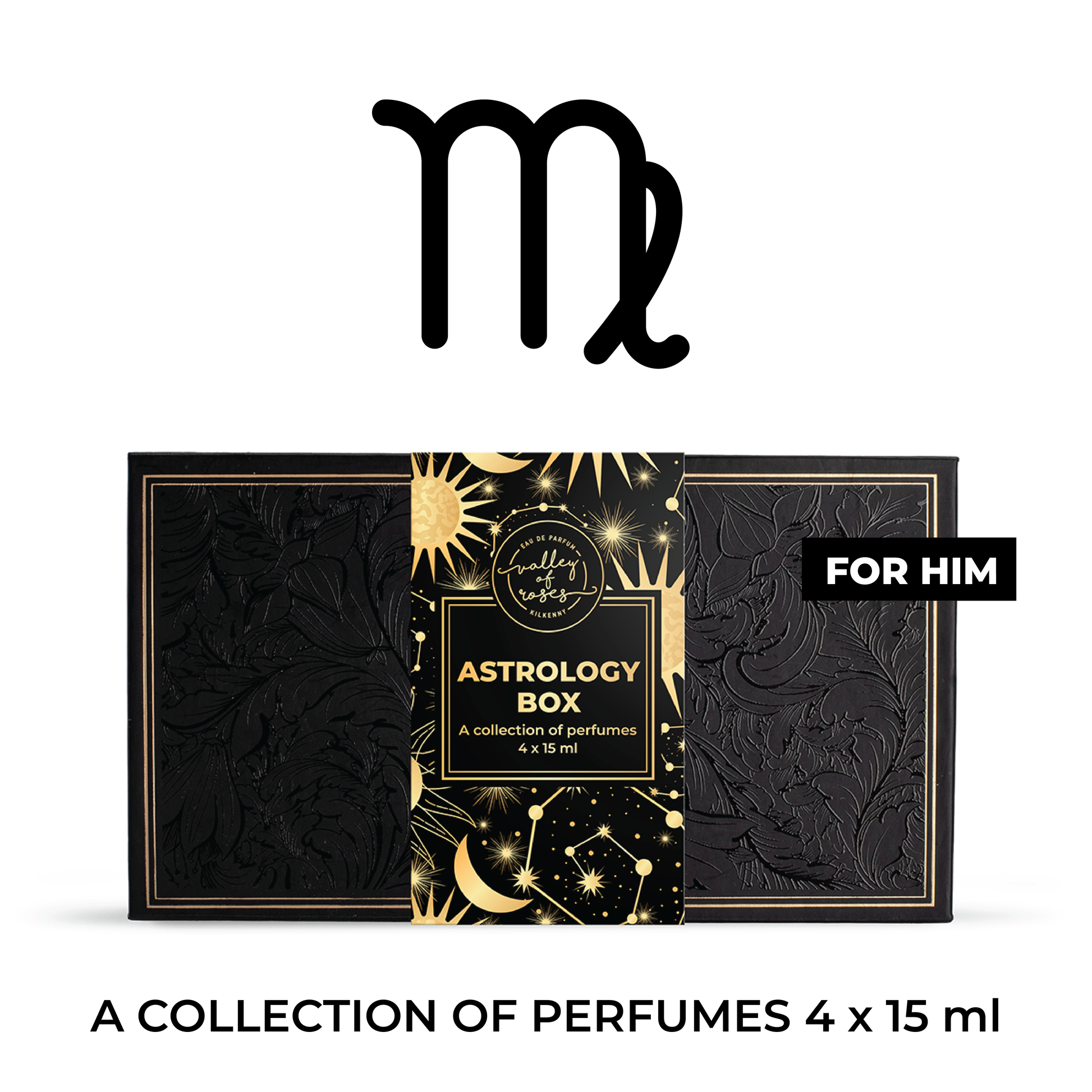 Virgo Astrology Box for Him, a collection of perfumes 4x15ml, perfume shop, men's fragrance, gift set for him