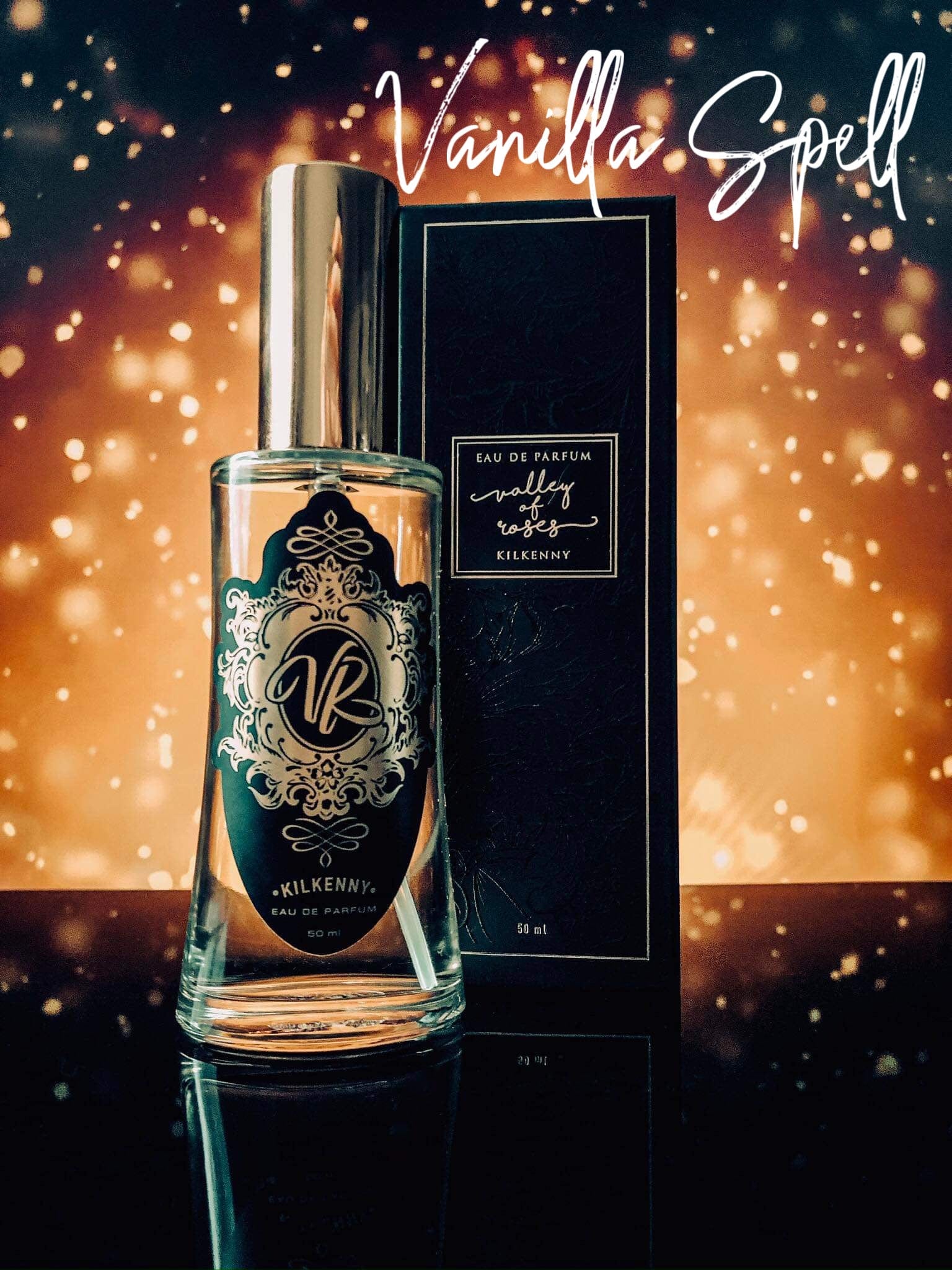 VANILLA SPELL perfume bottle with elegant packaging, perfect for gifts, women's fragrances, and holiday gift sets.