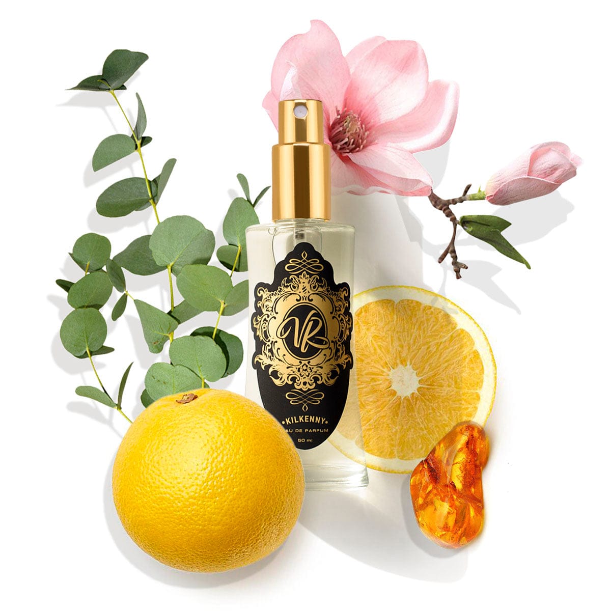 #531 INSPIRED BY... WOMAN perfume bottle with citrus, eucalyptus, and magnolia flowers, fresh fragrance for women.