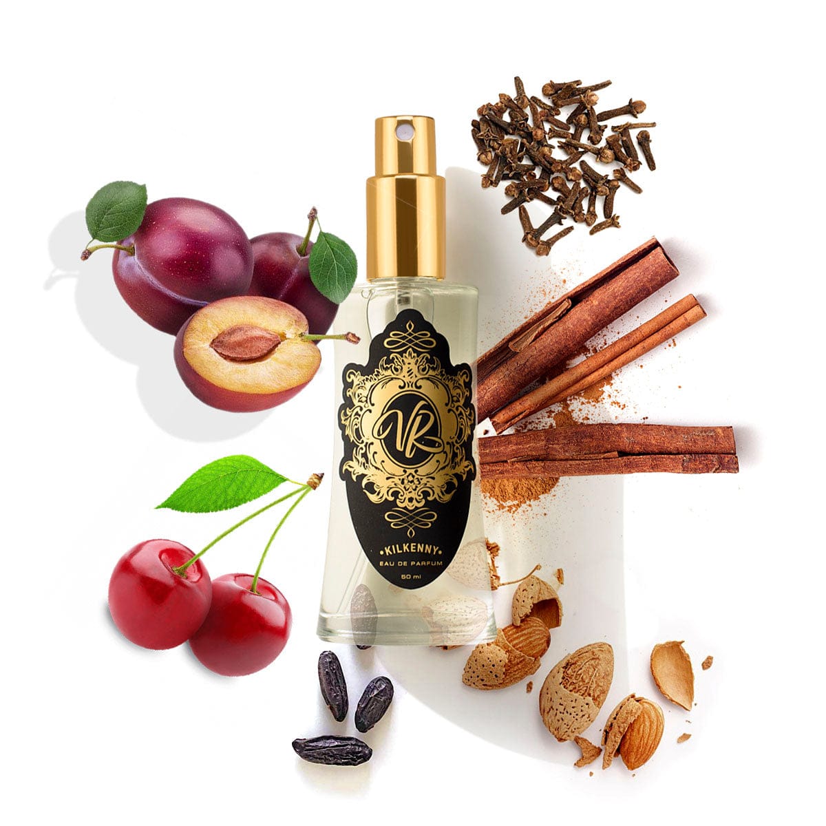 #542 INSPIRED BY... LOST CHERRY fragrance with cherry, plum, spices, and almonds, in a perfume bottle with natural ingredients.