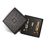 Perfume Paradise Gift Set featuring three perfumes in luxury Valley of Roses gift box, customizable fragrances for gifting.